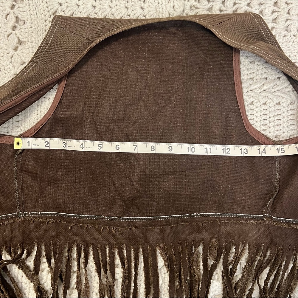Vintage Fringe Brown Vest - Picture 8 of 10